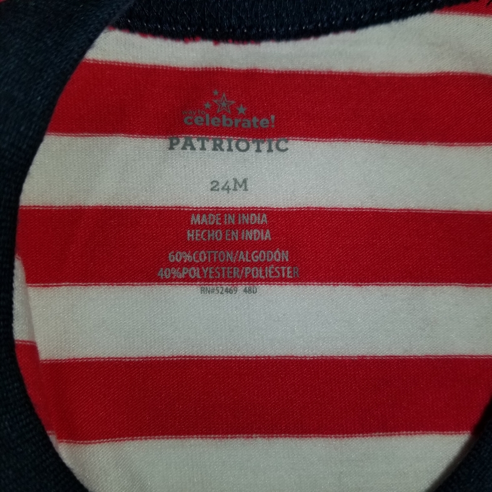 Romper Bodysuit One Piece 24M Patriotic Red White - Picture 4 of 7
